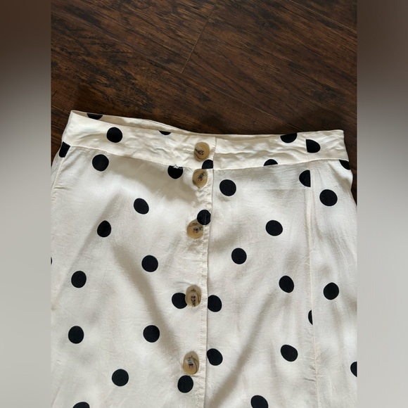 Something Navy High Waist Midi Polka Dot Skirt - Picture 3 of 8